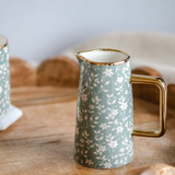 Gold + Summer Green Flower Pitcher