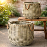 Natural Rattan + Wire Indoor/Outdoor Baskets