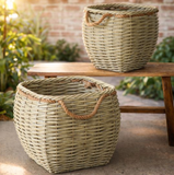Natural Rattan + Wire Indoor/Outdoor Baskets - Square