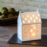 5.5" LED Leaf Design Ceramic House