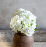 10" Mini Hydrangea Bunch - White