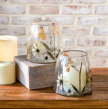 5" Dried Floral Leaf Glass