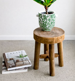 14" Natural Wood Stool