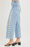 Risen High Rise Flower Lace Wide Leg