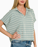 Raised Rib Striped Tee