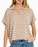 Raised Rib Striped Tee