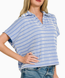 Raised Rib Striped Tee