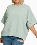 Curvy Round Neck Banded Tee