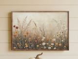 16" X 10" Fall Field With Mums + Daisies