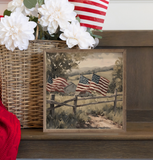 8" X 8" Flags On Wooden Fence