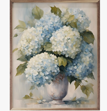 16" X 20" Hydrangeas In White Vase
