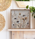 12" X 12" Neutral Daisy Field