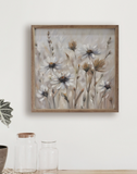 16" X 16" Neutral Daisy Field