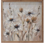 16" X 16" Neutral Daisy Field