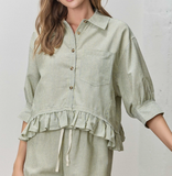 Curvy Pinstripe Button Up