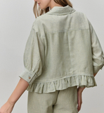 Curvy Pinstripe Button Up