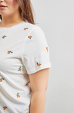 Curvy Floral Embroired Tee