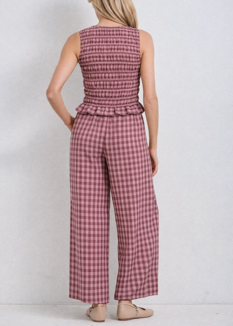 Sorbet Gingham Drawstring Pant