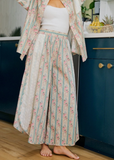 Vintage Eyelet Detail Wide Leg Pant