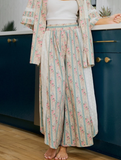 Vintage Eyelet Detail Wide Leg Pant