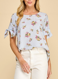 Summer Floral Stripe Blouse