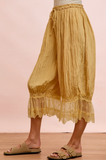 Solid Drapery Crop Pant + Lace Trim