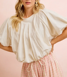 Jersey Bubble Sleeve Top