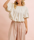 Jersey Bubble Sleeve Top