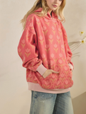 Coral Tulips Printed Hoodie