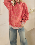 Coral Tulips Printed Hoodie