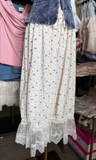 Textured Floral Drapery Pant + Lace Trim