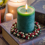 5" Gold + Berry Candle Ring