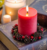 5" Berry Pinecone Candle Ring