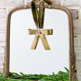 6" Velvet Ribbon Metal Bow