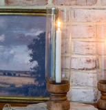 16" Natural Wood Glass Taper Holder