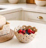 5" Beige Ceramic Berry Bin