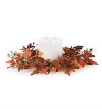 18" Mixed Fall Leaf Candle Ring
