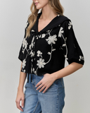 Midnight Embroidered Blouse