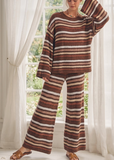 Retro Mocha Stripe Lounge Top