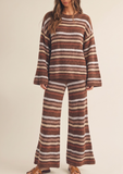 Retro Mocha Stripe Lounge Top