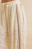 Side Stripe Floral Lace Pant