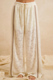 Side Stripe Floral Lace Pant