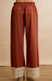 Thankful Lace Trim Hem Pants