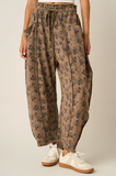Ditsy Floral Print Barrel Pant