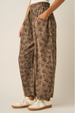 Ditsy Floral Print Barrel Pant