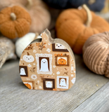 Ghosty Portraits Wood Pumpkin