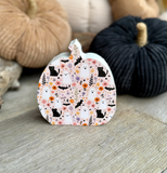 Pretty Pink Boo Wood Pumpkin