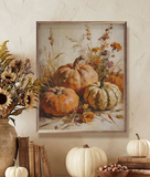 16" X 20" Harvest Pumpkins + Autumn Grasses
