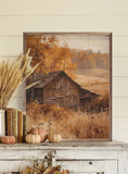 16" X 20" Barn In Autumn Valley