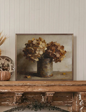20" X 16" Autumn Hydrangeas In Rustic Tin